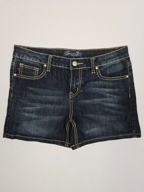 Seven7 Girls Size 14 Dark Wash Denim Shorts Stretch Jean Shorts
